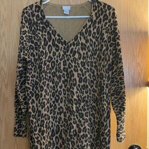 Chico's Zynergy Leopard Print Tunic, size 0 (small)